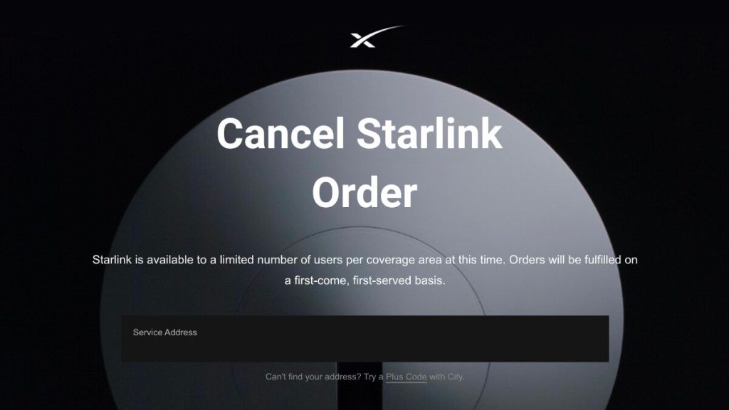 Cancel Starlink Order or Service