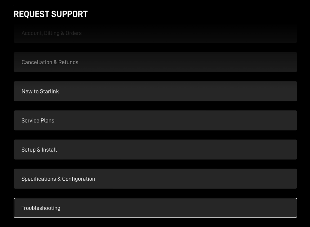 How to claim starlink warranty step 1